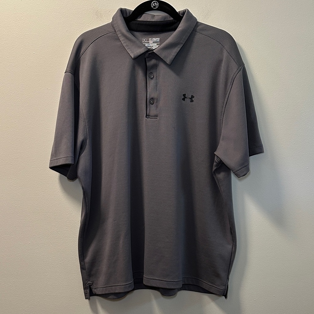 Under Armour Men’s Graphite/Black Tech Golf Polo Sz 2XL - style 1290140